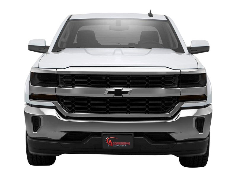 Aggressive Overlays for: 2016-2018 Chevy Silverado 1500 Smoked Head Light Overlays Film Tinted Vinyl Tint Film Black Out 20% Dark (20% Dark Smoke) - Image 5
